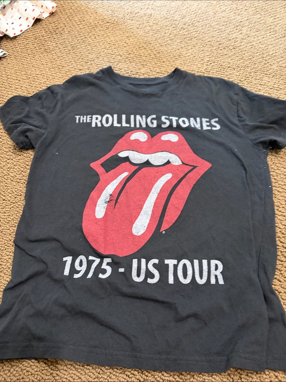 the Rolling Stones Black Tee with Red Tongue Logo
